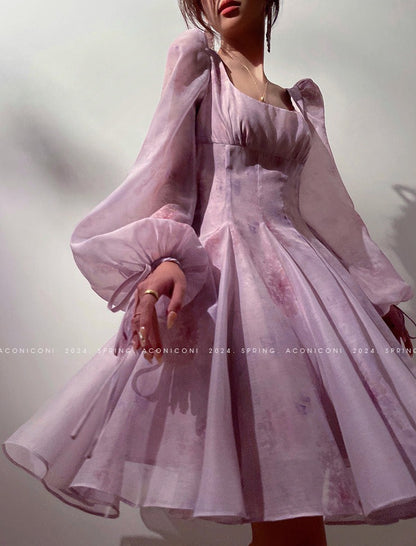 Aconiconi | Purple Garden Cloud Romantic Dress