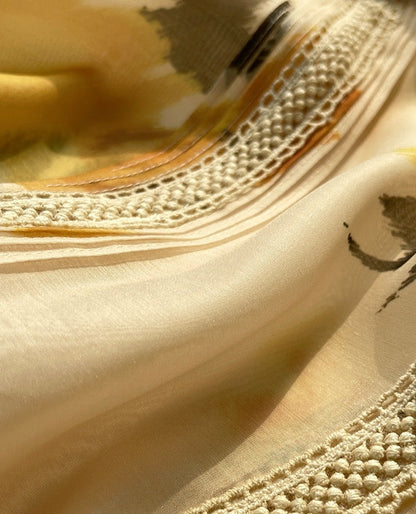 Aconiconi｜Lemon Blossom Printed Lace Skirt Suit