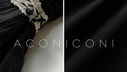 Aconiconi｜Rainy Night in Paris Black Short Dress