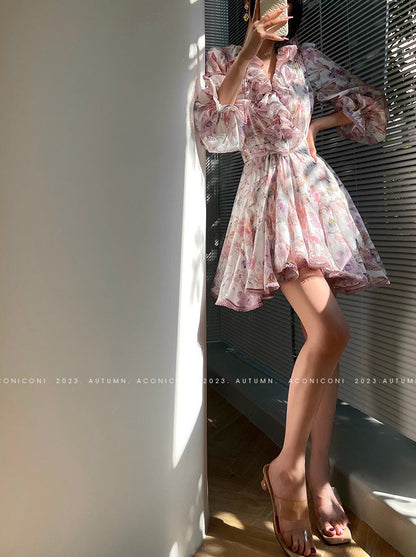 Aconiconi｜Crape Myrtle Floral Feminine Suit