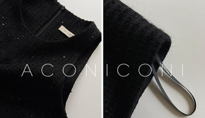 Aconiconi｜Light diamond shimmer wool dress