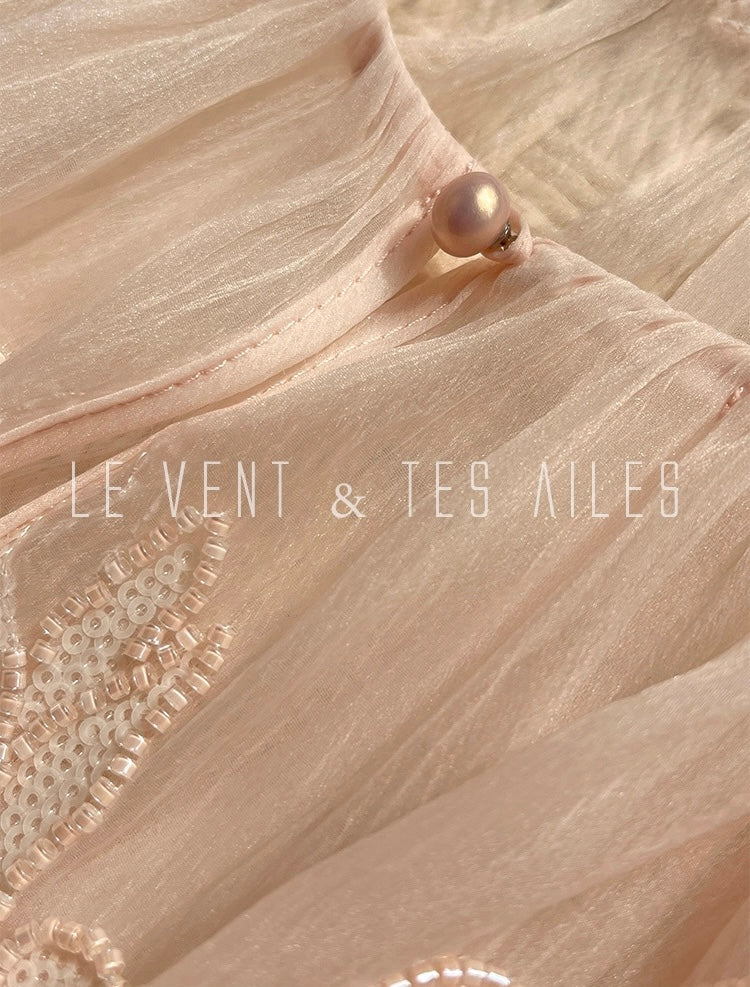 LE VENT & TES AILES | Château Rose Evening Dress