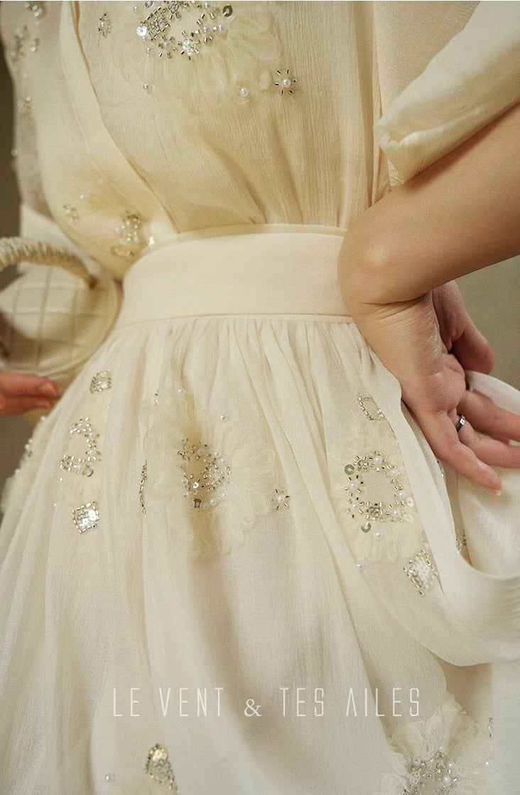 LE VENT & TES AILES | Étoile Blanche Elegant Skirt Set