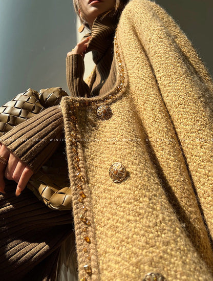 Aconiconi｜Brownie Autumn Wool Retro Skirt Suit