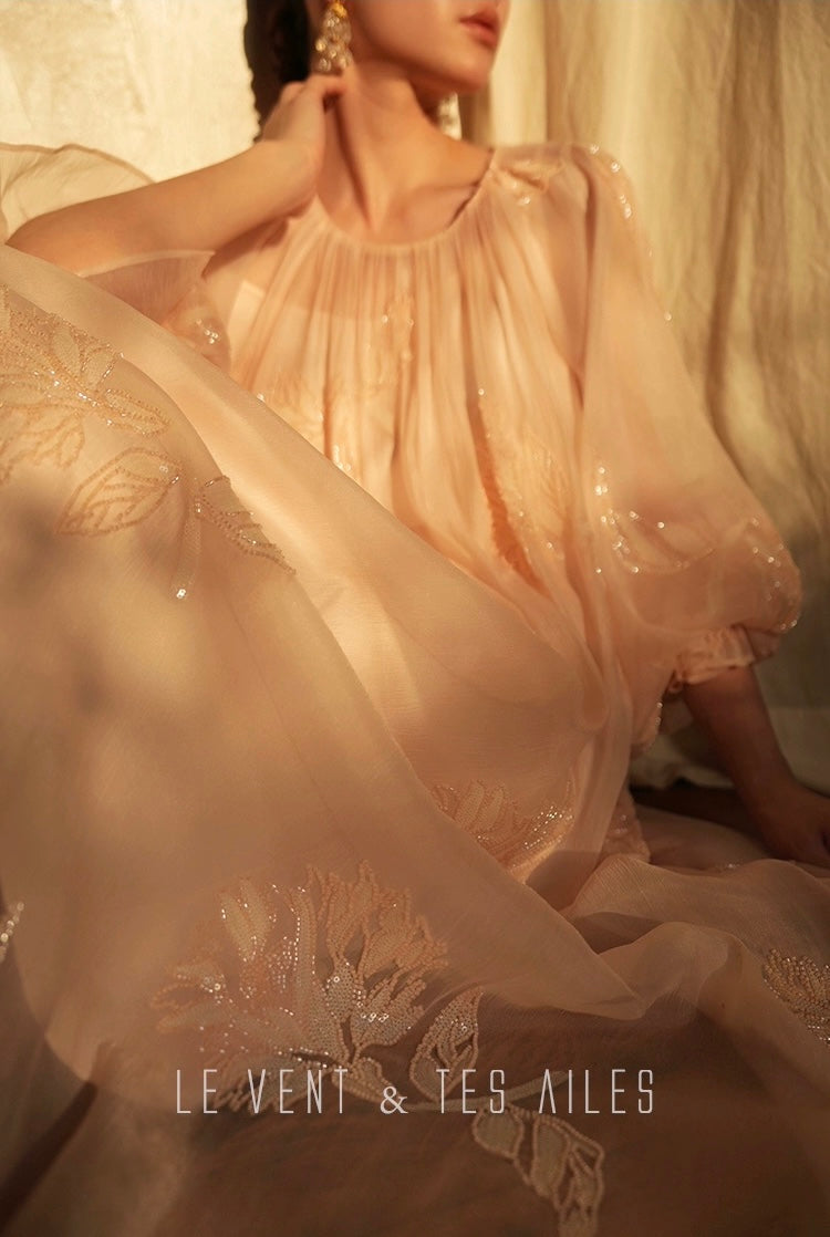 LE VENT & TES AILES | Château Rose Evening Dress