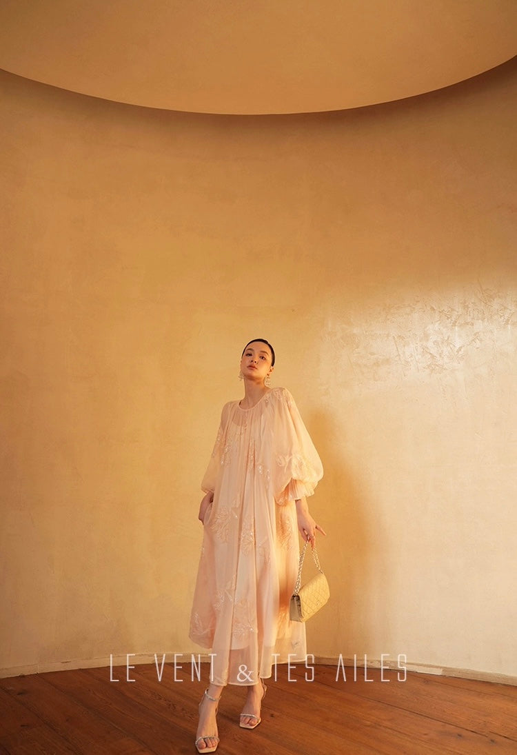 LE VENT & TES AILES | Château Rose Evening Dress