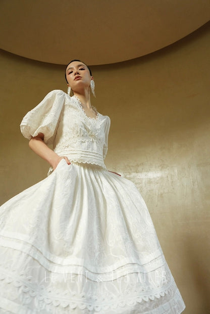 LE VENT & TES AILES | Écriture Fine Skirt Set