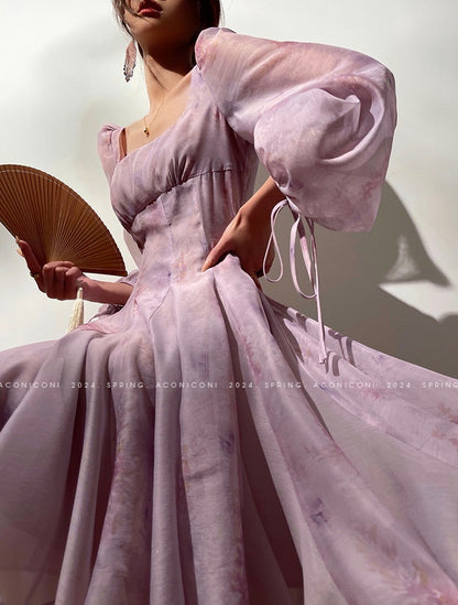 Purple Garden Cloud Romantic Dress