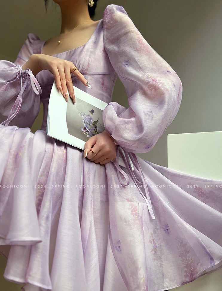 Aconiconi | Purple Garden Cloud Romantic Dress