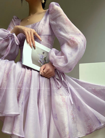 Aconiconi | Purple Garden Cloud Romantic Dress