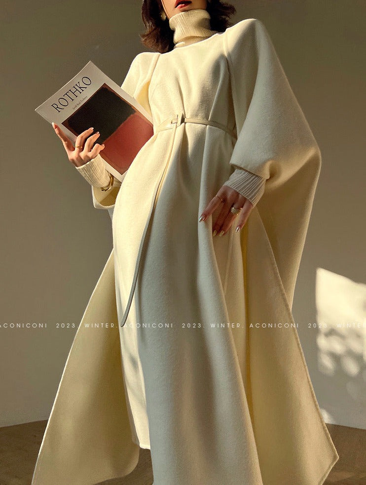 Aconiconi | Elegant  Wool Coat & Dress  Set