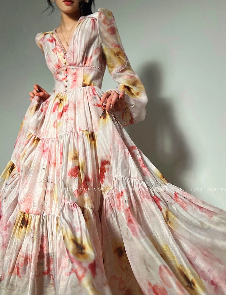 Aconiconi｜Yutang High-End Flowy Dress