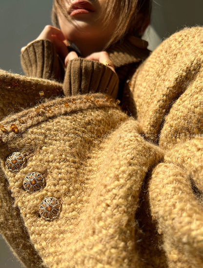 Aconiconi｜Brownie Autumn Wool Retro Skirt Suit