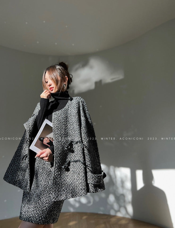 Aconiconi｜Secret Fragrance Tweed wool Skirt Suit