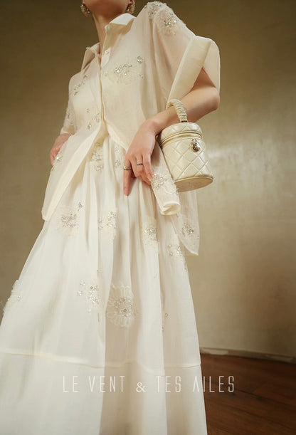 LE VENT & TES AILES | Étoile Blanche Elegant Skirt Set