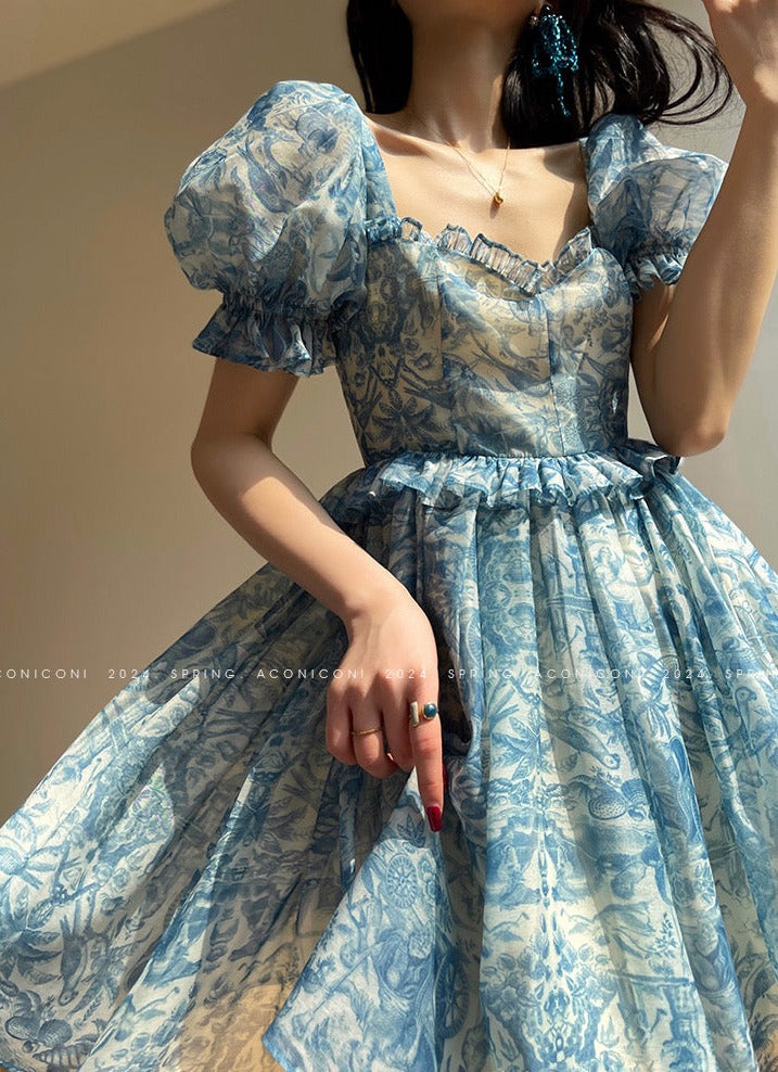 Aconiconi｜Blue Ocean Whisper fairy Dress