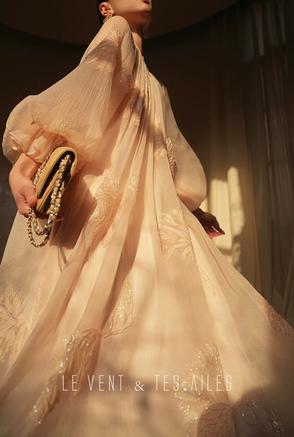 LE VENT & TES AILES | Château Rose Evening Dress