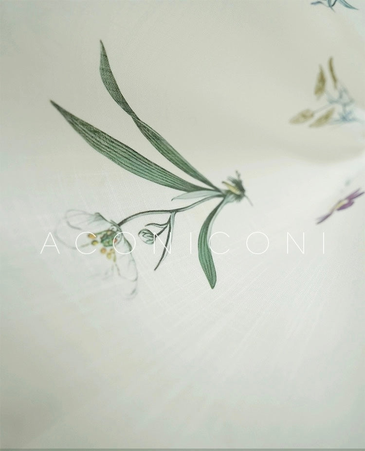 Aconiconi | Ivory Meadow Floral Long Dress