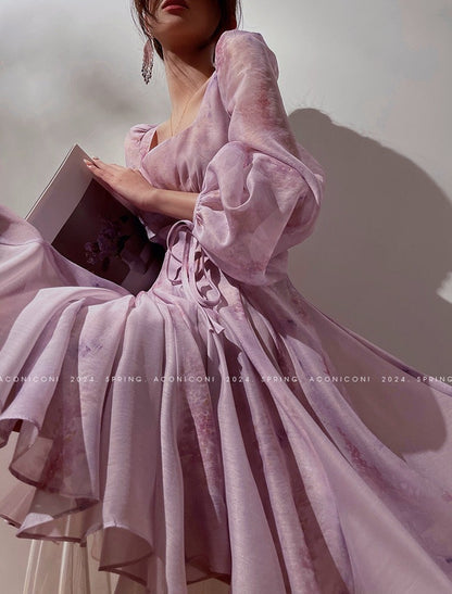 Purple Garden Cloud Romantic Dress