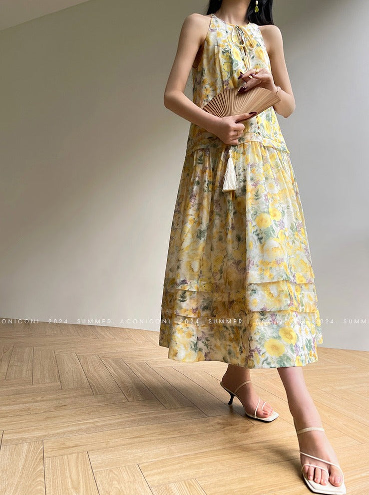 Aconiconi｜Petal Perfection Long Summer Dress