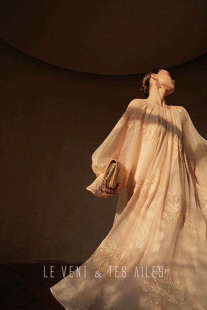 LE VENT & TES AILES | Château Rose Evening Dress