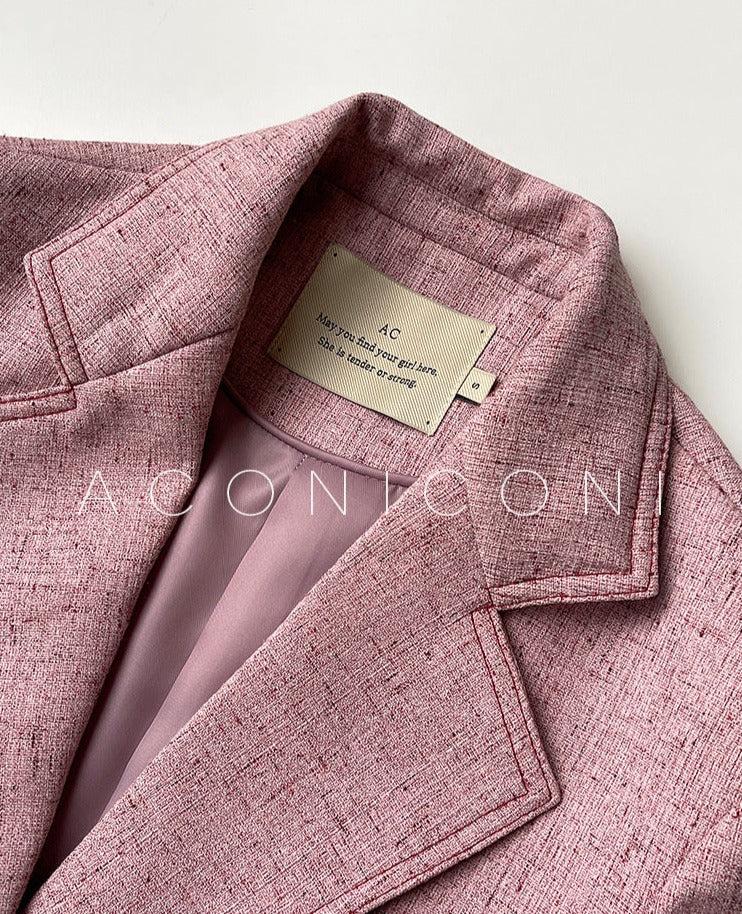 Aconiconi | Pink and Denim Skirt Suit