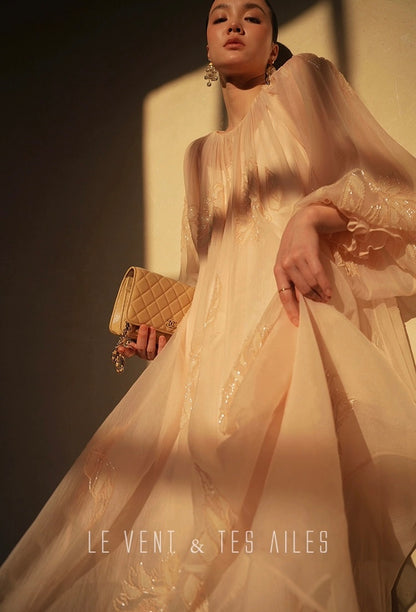 LE VENT & TES AILES | Château Rose Evening Dress