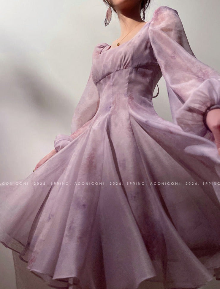 Purple Garden Cloud Romantic Dress