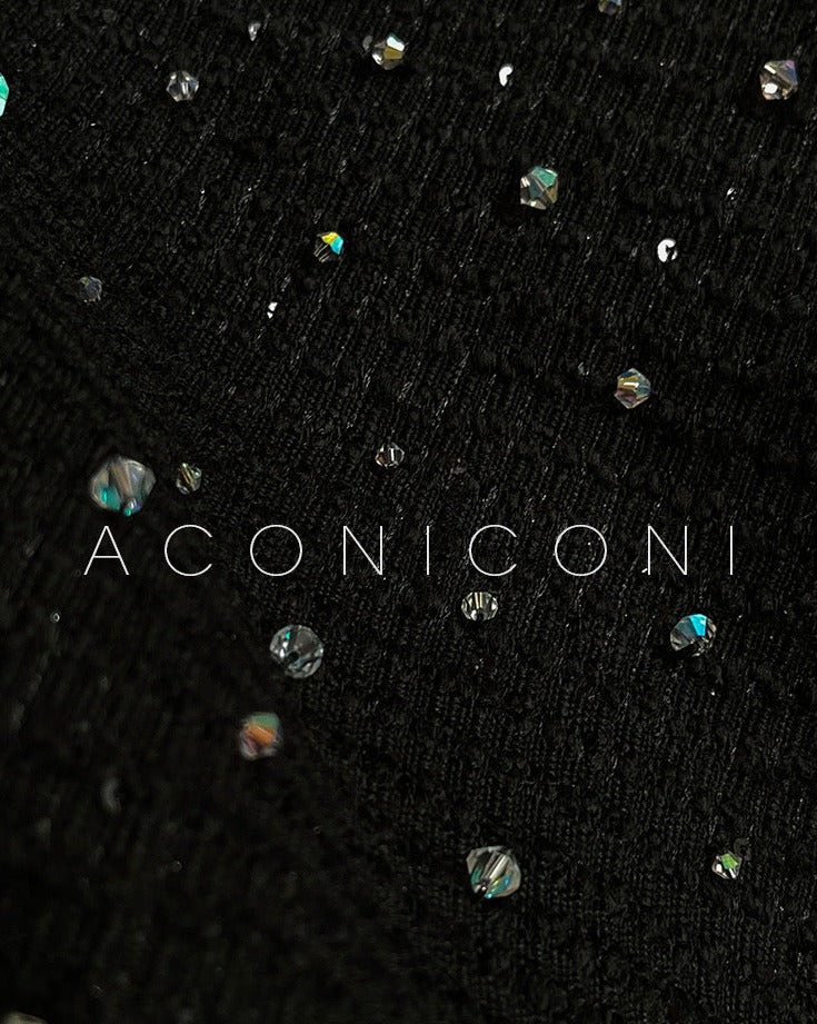 Aconiconi｜Light diamond shimmer wool dress