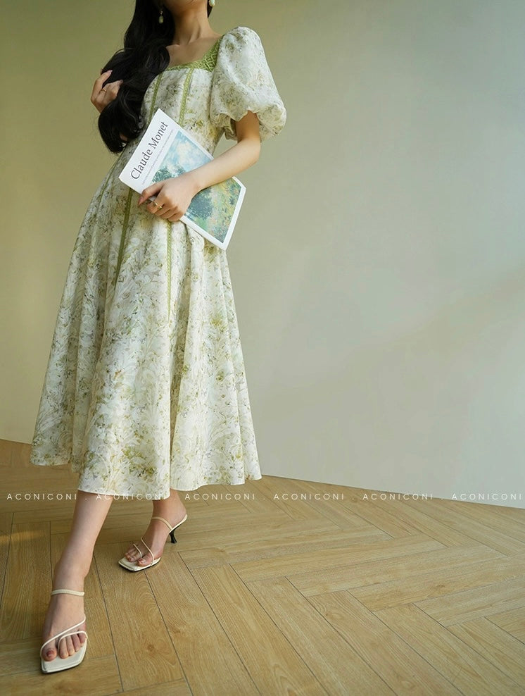 Aconiconi ｜ Sage Romance Summer Dress