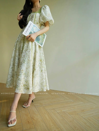 Aconiconi ｜ Sage Romance Summer Dress