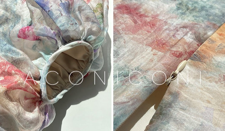 Aconiconi｜Calantha Puff Short-Sleeve Dress