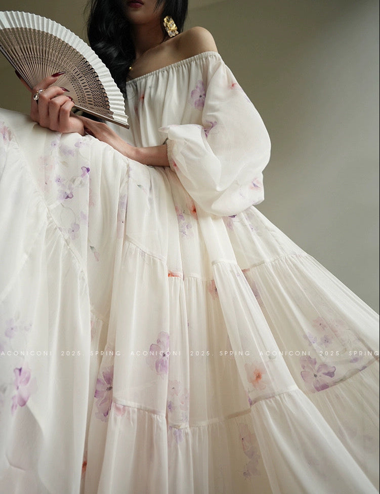 Aconiconi | Lilac Poem Long Flowy Dress