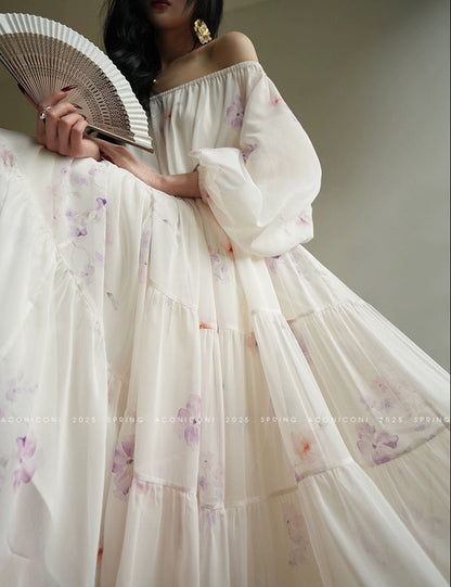 Aconiconi | Lilac Poem Long Flowy Dress