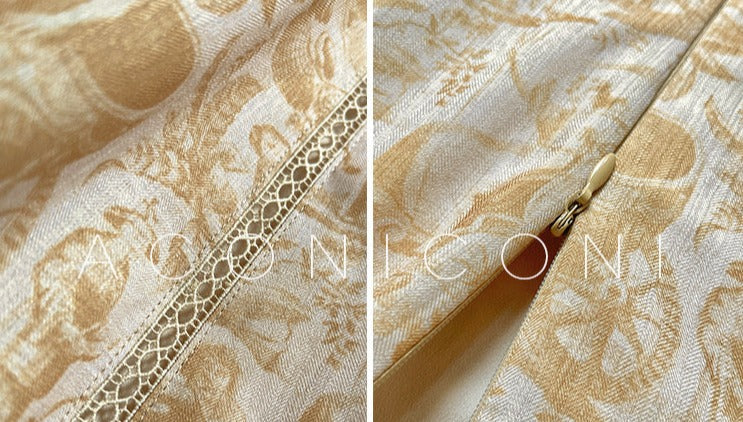 Aconiconi｜Warm Spring Retro Long Dress