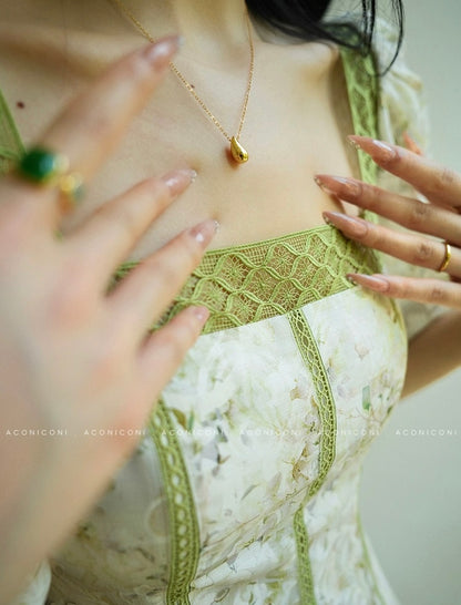 Aconiconi ｜ Sage Romance Summer Dress