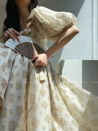 Aconiconi｜Calantha Puff Short-Sleeve Dress