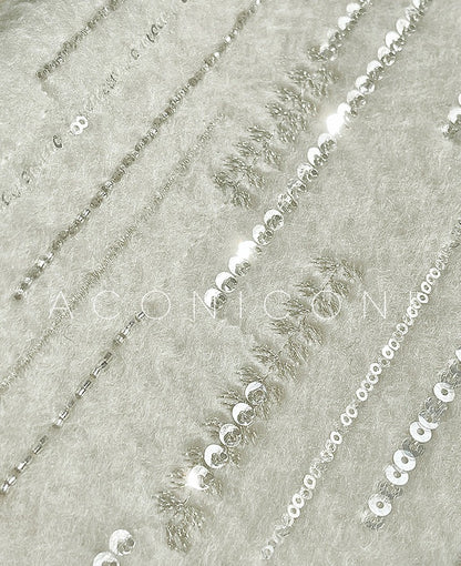 Aconiconi |Lady in Paris Wool V-neck Temperament Dress