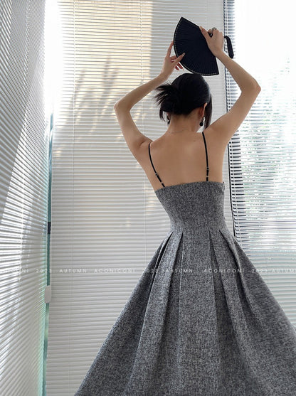 Aconiconi｜Kawashima Girl Elegant Temperament Dress Suit Sling Long Dress