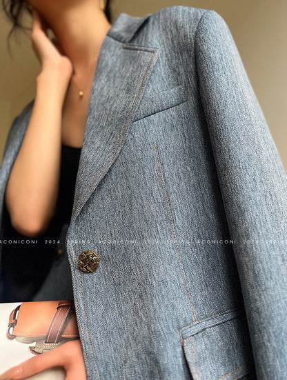 Aconiconi | Pink and Denim Skirt Suit