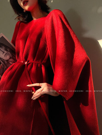 Aconiconi | Elegant  Wool Coat & Dress  Set