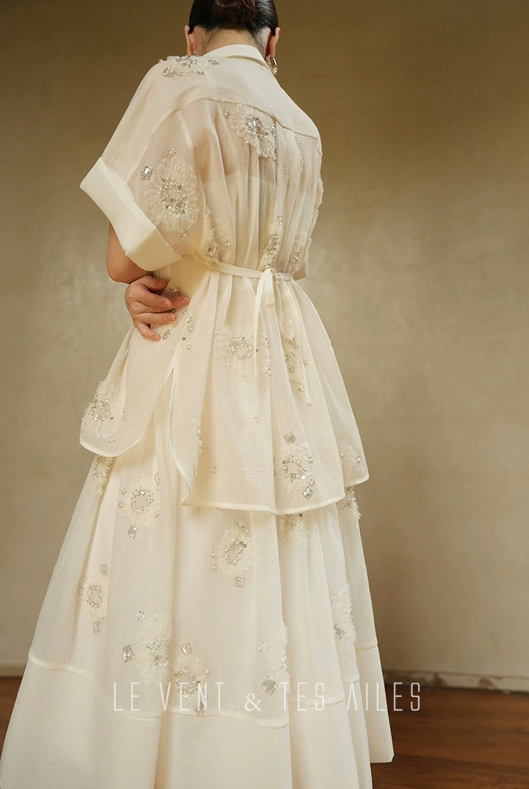 LE VENT & TES AILES | Étoile Blanche Elegant Skirt Set