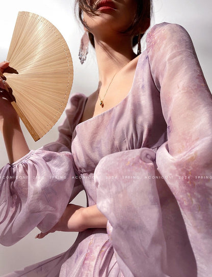 Purple Garden Cloud Romantic Dress