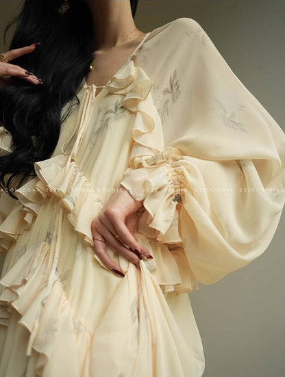 Aconiconi | Misty French Vanilla  Long Dress