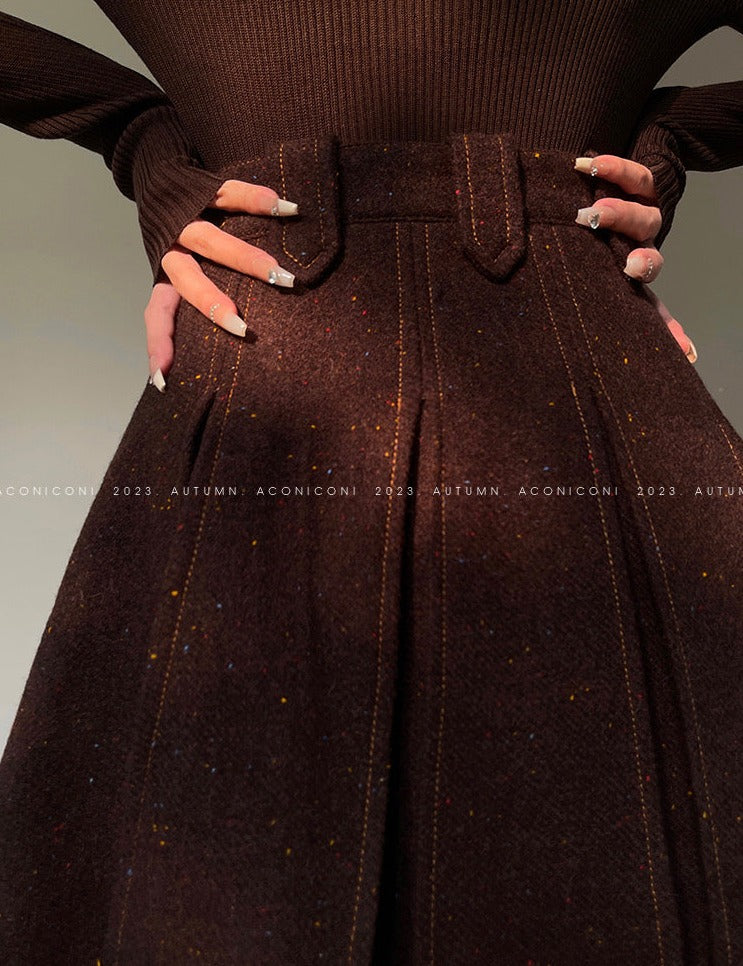 Aconiconi | Maillard Girl's French Temperament Blazer Pleated Skirt Suit