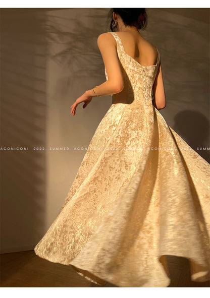 Aconiconi｜Twilight Cloud Gilded French Temperament Light Luxury Dress