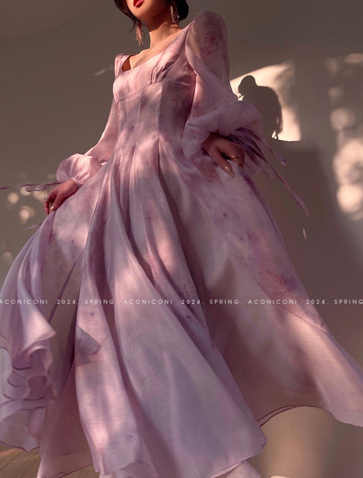 Purple Garden Cloud Romantic Dress