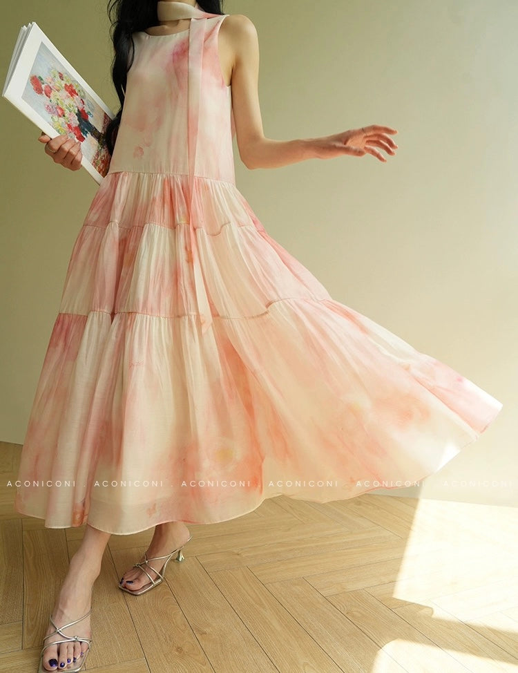 Aconiconi | Vienna Kiss Sleeveless Flowy Dress