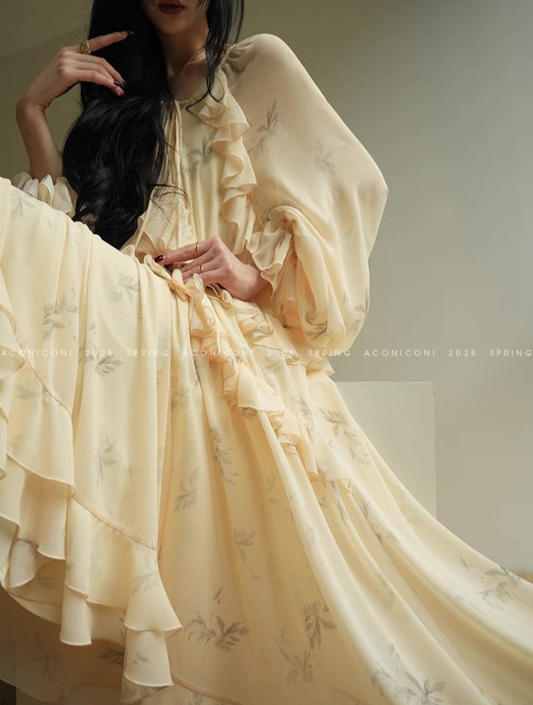 Aconiconi | Misty French Vanilla  Long Dress