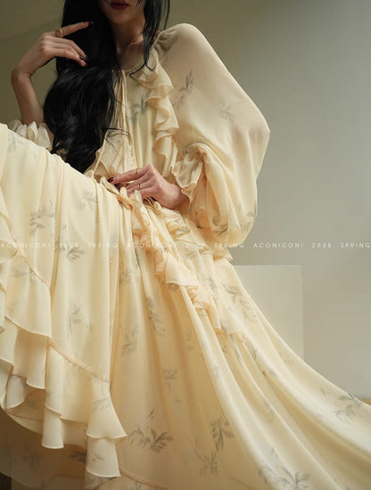 Aconiconi | Misty French Vanilla  Long Dress